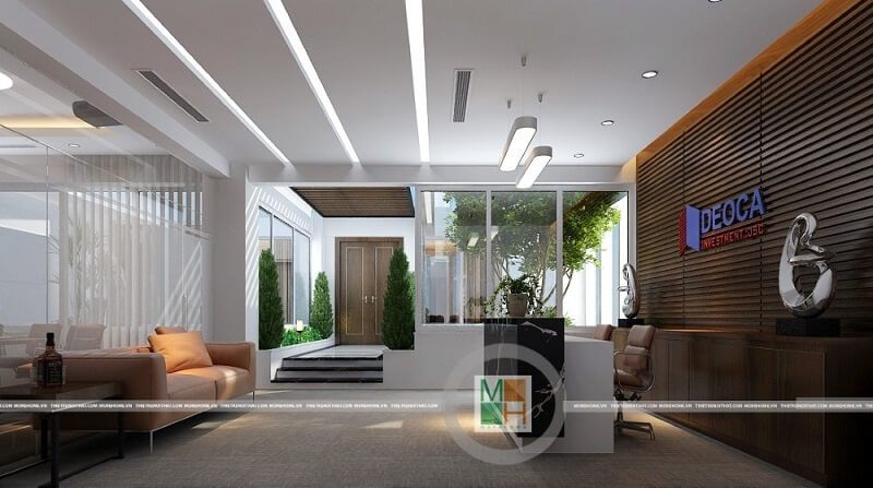 Quầy lễ tân văn phòng được ví như bộ mặt của công ty nên luôn chú trọng với những thiết kế độc đáo tạo ấn tượng cho khách hàng