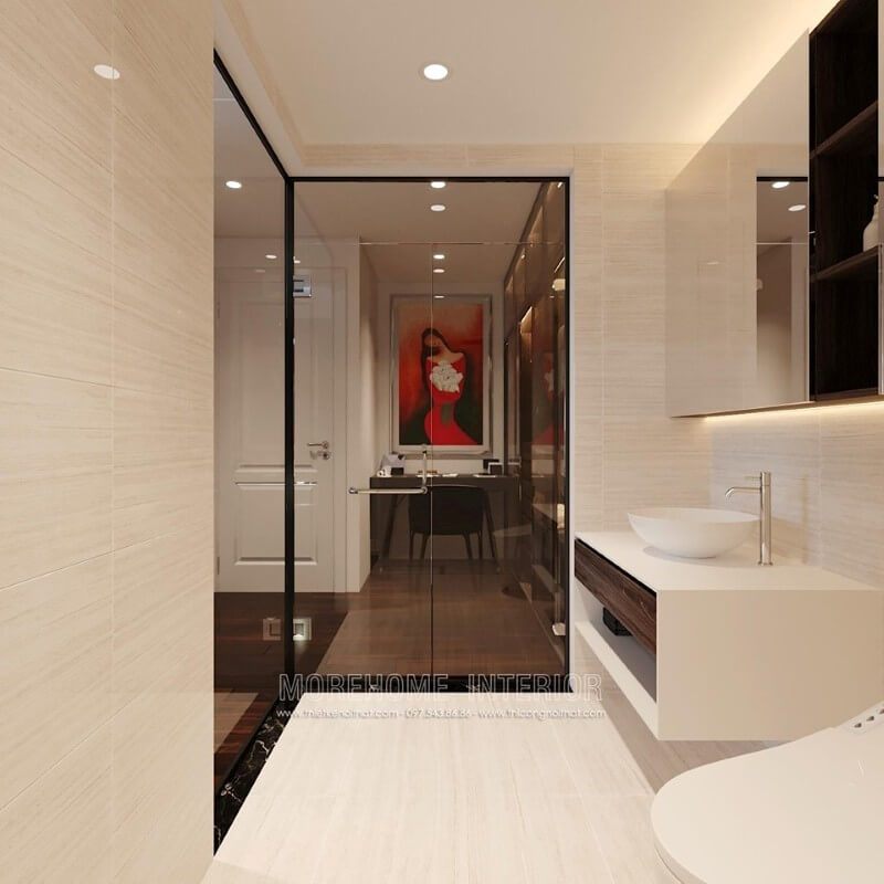 Thiết kế nội thất phòng tắm chung cư đẹp