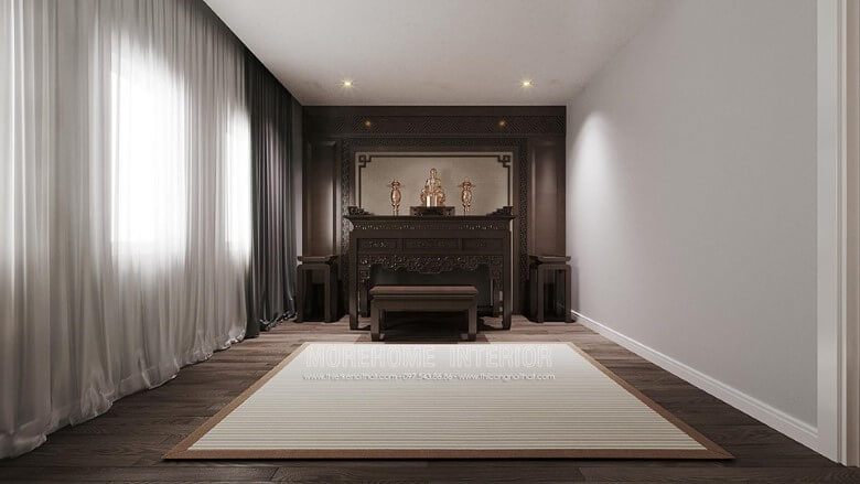 Morehome đã tạo ra một không gian phòng thờ tinh tế, sang trọng và linh thiêng cho các không gian nội thất của nhà phố và nhà biệt thự.